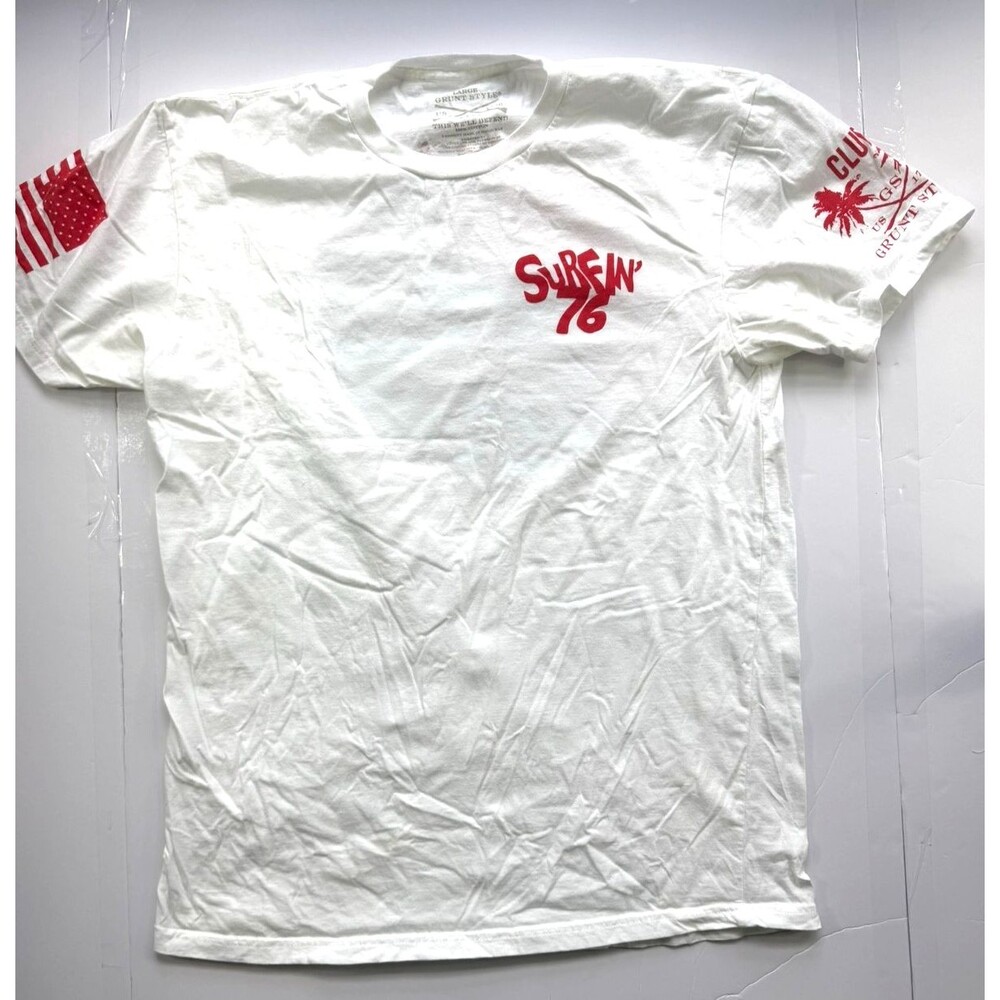 Grunt Style Shirt Mens Large White Surfin 76 Status of Liberty Tactical USA